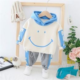 HYLKIDHUOSE Toddler Infant Clothes Suits Autumn Baby Girls Boys Clothing Sets Plush Warm Tops Pants Child Kids Costume 201031
