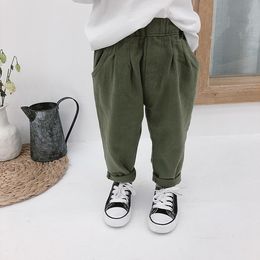 Spring Autumn boys girls 3 Colours Cargo Pants kids casual all-match trousers 1-7Y 210303