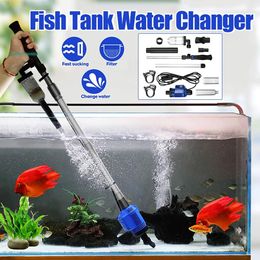 Electric Aquarium Gravel Cleaner Automatic Water Changer Sludge Extractor Sand Washer Philtre Pump for Fish Tank Vacuum Cleaner Y200922