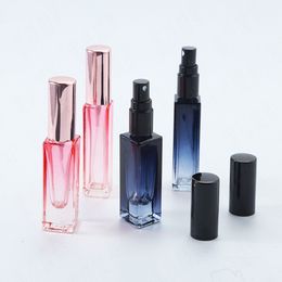 100pcs/lot 4ml 8ml gradient Colour glass spray perfume bottle Empty 8ml square vial sample bottles