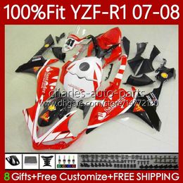 100%Fit Fairings OEM For YAMAHA YZF-R1 YZF R 1 1000 CC YZFR1 07 08 MOTO Bodywork 91No.71 YZF R1 1000CC Santander red YZF1000 2007 2008 YZF-1000 2007-2008 Injection Mould Body