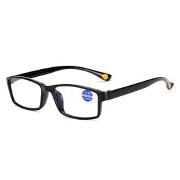 Lesebrille Presbyopische Brille Klare Glaslinse Unisex Randlose Anti-Blaulicht-Brille Rahmenstärke 1,0 4,0 2021
