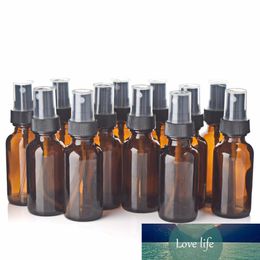 12pcs 1Oz New Empty 30ml Amber Glass Spray Bottles with Black Fine Mist Sprayers for essential oils aroma cosmetic containers