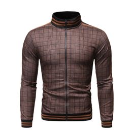 high quality Plaid jacket coat men baseball jacket spring autumn jacket men casual fashion hip hop streetwear Men's jackets 201124