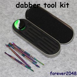 Dabber Tool Set 106-121mm Aluminium Box Packaging for Dry Herb Vaporizer Pen Wax Atomizer Titanium Nail Silicone hand pipe glass bong