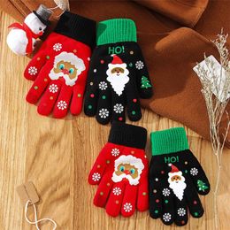 Kids Adult Christmas Glove Full Finger keep Warm Knitted Gloves knitting Snowflake Five Fingers Gloves Party Favour T9I00720