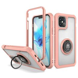 Top Clear Acrylic Rubber Frame Holder Stand Case for iPhone 12 Pro Max 11 Series Galaxy A21 A11 A01 Moto E7 G Fast