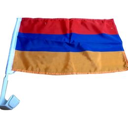 12x18inch Car Side Window Flag Country 30x45cm with 43cm Plastic Poles Fast Delivery