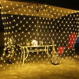 New led fishing net string lights outdoor waterproof Christmas decoration string lights starry 8*10 Metres fishing net lights