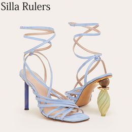 2019 Primavera Signore Strange Style Stilly Sandals Sandali Sexy Peep Toe Tacco alto Sandali Donne Sandali Genuine Leather Shoes Shoes Donna 1010