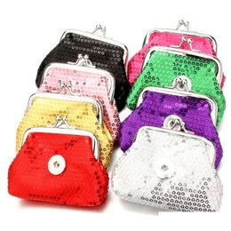 Noosa Chunks Metal Ginger 18Mm Snap Buttons Jewellery Coin Purses Sequins Small Wallets Pouch Kids Girl Women'S Money Bags Hnq4F