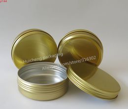 Promotion 20 x 100g Gold Aluminum Jar 100cc metal jar for cream powder gel use aluminum containergood qualtity