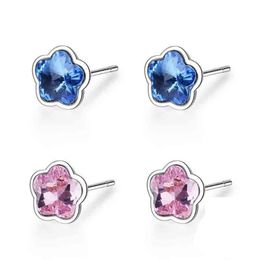 Crystals From Stud Earrings For Women Flower Earrings Bijoux S925 Sterling Silver Jewellery Chic Sexy