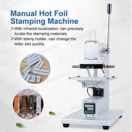 hot stamping machines UK - Hot Stamping Machine Industrial Equipment With Infrared Locator DIY LeatherCraft Stamp Embossing Heat Press Machine WT-90XTS-White