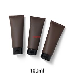 100ml Matte Brown Plastic Squeeze Bottle Empty 100g Cosmetic Soft Tube Facial Cream Packaging Container Frost Free Shippingfree shipping it