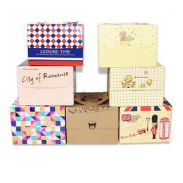 cheese paper Australia - Gift Wrap 5 Set 6 Inch Cake Box With Window Handle Kraft Paper Cheese Kids Birthday Wedding Home Party Circus Soldier Supplier