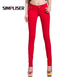 Pants Women White Red Black 20 Candy Colour Women Jeans Pants Plus Size Skinny Trousers Stretch Jeans Leggings Femme Pantalon 201105