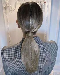 Custom low sleek grey pony tail hairpiece wraps real hair Grey human hair ponytail extension pure grey white brown blonde 120g