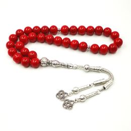 Women tasbih Muslim Lady Rosary Red prayer beads 33 66 99 beads Red stone Madam Ladies jewelry Y200730