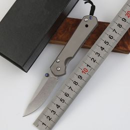 1Pcs Small Folding Knife D2 Stone Wash Blade TC4 Titanium Handle EDC Pocket Knives Gift Knifes