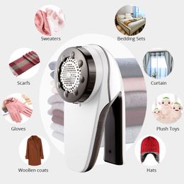 Professional Rechargeable Clothes Lint Remover for Home Travelling Six-vane Blade Efficient Fabric Defuzzer Large Fuzz Shaver Y200320