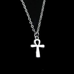 Fashion 22*13mm Egyptian Ankh Life Symbol Cross Pendant Necklace Link Chain For Female Choker Necklace Creative Jewelry party Gift