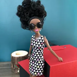 Puppen 1pieces 30 cm Puppe Set Multipulation Black Skin Afrikanische Puppe Spielzeug für Mädchen Neue Retro Romance Schwarze Puppe