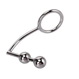 Stainless Steel Anal Hook butt Plugs With Penis ring Sex Toys For Men Masturbation orgasm Anus Prostate Massage