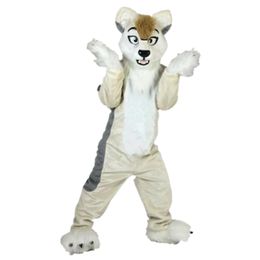 Halloween Grey Fox Dog Mascot Costume Top quality Cartoon Character Outfits Adults Size Christmas Carnival Birthday Party Outdoor Outfit