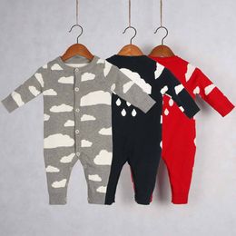 Baby Boy Cotton Knitted Rompers Toddler Girl Spring Autumn Warm Jumpsuit Newborn Long Sleeve One Piece Jumpsuits Baby Clothes 201027