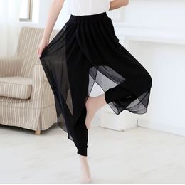 Black Skirt + Capris Lady Loose Harem Pants Big Size S-6xl Chiffon Ankle-length Pants Women Casual Summer Trousers T200223