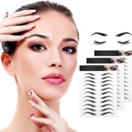 Hair-Like Waterproof Eyebrow Tattoos Stickers Eyebrow Transfers Sticker Grooming Shaping in Arch Style for Women and Girls