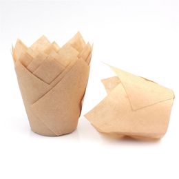 50Pcs/set DIY Tulips Cupcake Liners Baking Muffin Wraps Cases Disposable Cake Paper Cup Decoration For Party Y200618