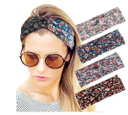 Women Headband Boho Floral Style Criss Cross Head Wrap Hair Band