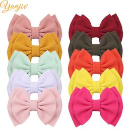 10pcs/lot Chic 6'' Large Waffle Hair Bows For Kids Headband Bullet Fabric Barrette Hair Clip DIY Women Girls Hair Accessories LJ200903