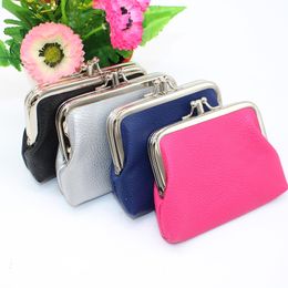 New Double Layer Ladies Purse Short Wallet Small Fresh Candy Colour PU Thin Coin Purse for Women