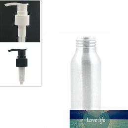50ml empty Aluminium Bottles, sliver metal bottle with white/black Twist lotion pump