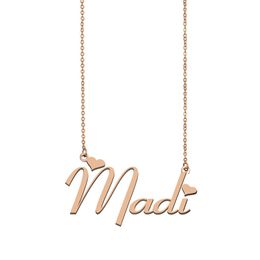 Madi name necklaces pendant Personalized for women girl children best friends Mothers Gifts 18k gold plated Stainless steel Jewelry