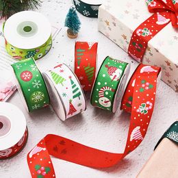 12 style 2.5cm Christmas decorations festive supplies ribbons Christmas Ribbon Christmas tree fawn snowflake ribbon DHL Shipping