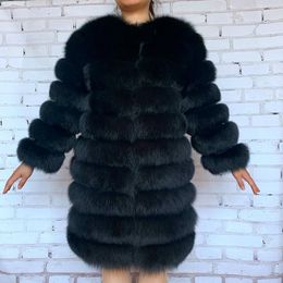 Real Fox Fur Coat Women Natural Real Fur Jackets Vest Winter Outerwear Women Clothes 201006