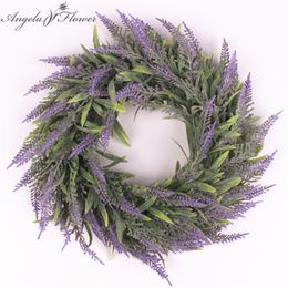 Artificial flower garland silk lavender wreath romantic fresh style weeding decor for heads take photo fashion single product Y200104