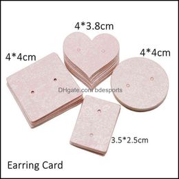 Greeting Cards Event & Party Supplies Festive Home Garden Arrival 100Pcs Paper Print Label Small Stud Earring Packaging Tags Love Gift Hang