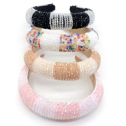 Shiny Crystal Headband Beaded Women Head Hoops Rhinestones Padded Headband Wedding Headdress Boutique Girls Hair Accessories 8 Designs BT921