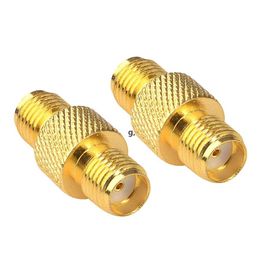 100 PCS SMA Female to Female Adapter Straight RF Connector Barrel Antenna Jack Coupler for Wireless LAN Devices RRE12523