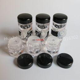 high qualtity50 X New Design 3G Travel Small Powder Sample Jar 3CC Mimi PS Case Pot 3cc Plastic Container with 1 holes
