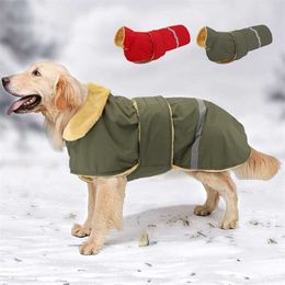 Winter Warm Dog Coat Waterproof Large Clothes Reflective High Collar Pet For Medium s Pets Outfit Clothing 220125