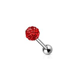 Modrsa 1piece Crystal Paved Ball Tongue Rings Stainless Steel Straight Barbell Tongue Helix Septum Piercing Body Jewellery F jllVfl