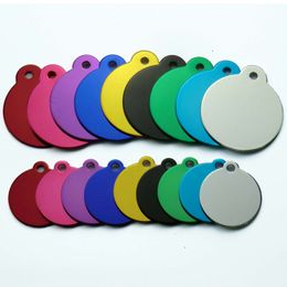 Round Dog ID Tags Aluminium Customised Name Address Phone Text ID Tag Personalised Engraving Pet ID Plate Tag