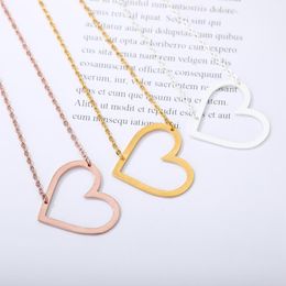 Minimalist Heart Charm Pendants Necklaces Love Forever Jewelry Stainless Steel Chain Rose Gold Necklace Bridesmaid Gift