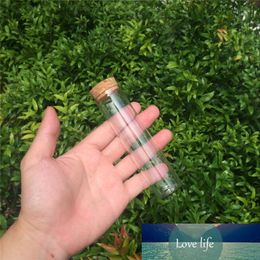 Wholesale- 30*120mm 60ml Glass Bottles Vials Jars Test Tube With Cork Stopper Empty Glass Transparent Clear Bottles 24pcs/lot